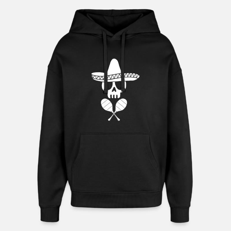 Crâne mexicain blanc - Sweat à capuche unisexe Stanley/Stella Oversized - noir