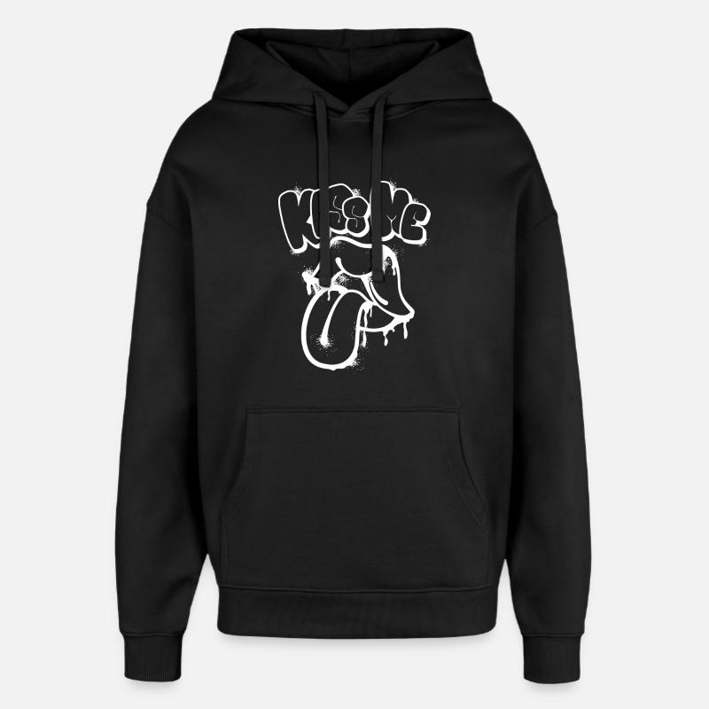 embrasse-moi bouche graffiti street art - Sweat à capuche unisexe Stanley/Stella Oversized - noir