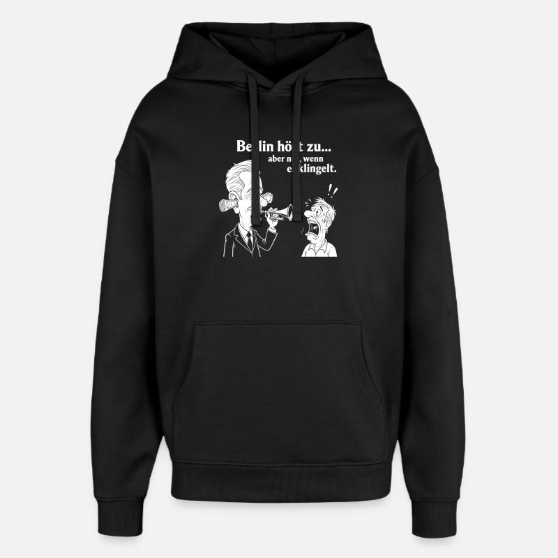 Berlin à l’écoute - Sweat à capuche unisexe Stanley/Stella Oversized - noir