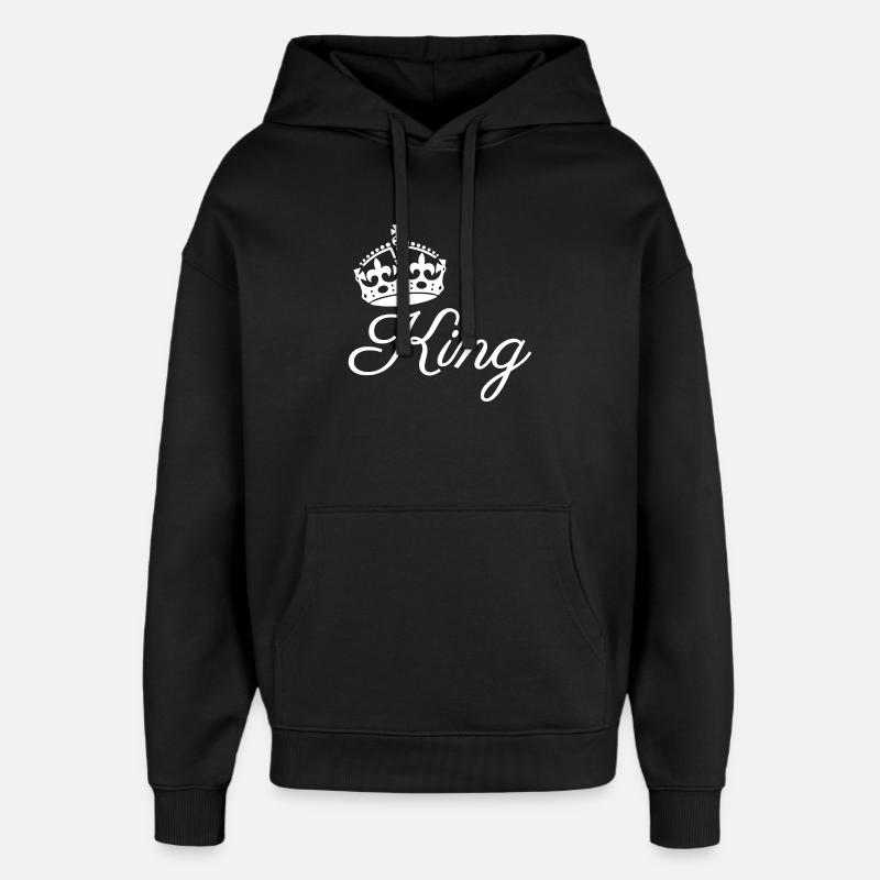 Königliche Krone mit Königstext-Design - Oversized Unisex Hoodie von Stanley/Stella - Schwarz