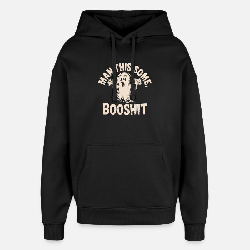 Drôle de fantôme Booshit Halloween - Sweat à capuche unisexe Stanley/Stella Oversized - noir