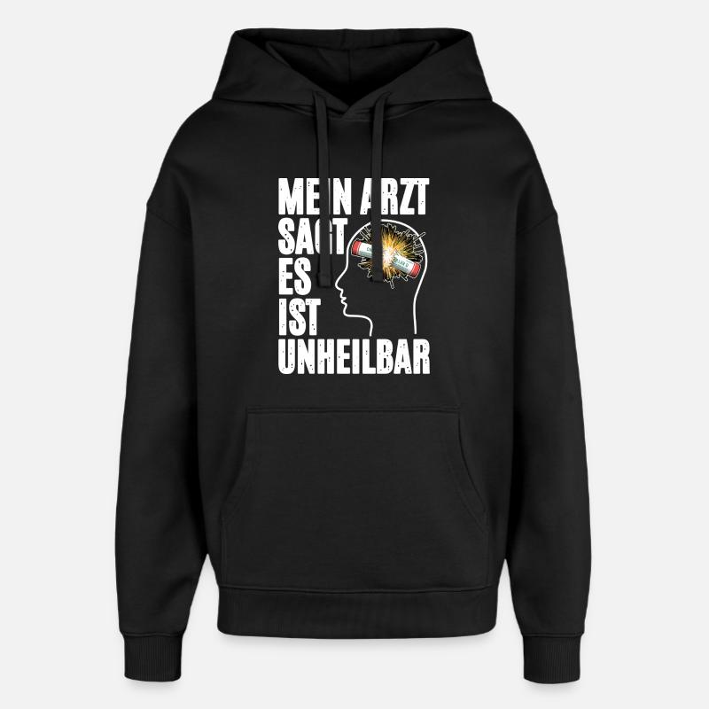Pyrotechnik Im Kopf - Oversized Unisex Hoodie von Stanley/Stella - Schwarz