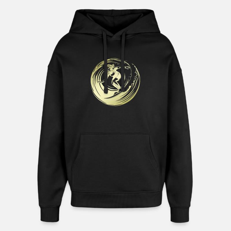 Silhouette de surfeur Surf - Sweat à capuche unisexe Stanley/Stella Oversized - noir