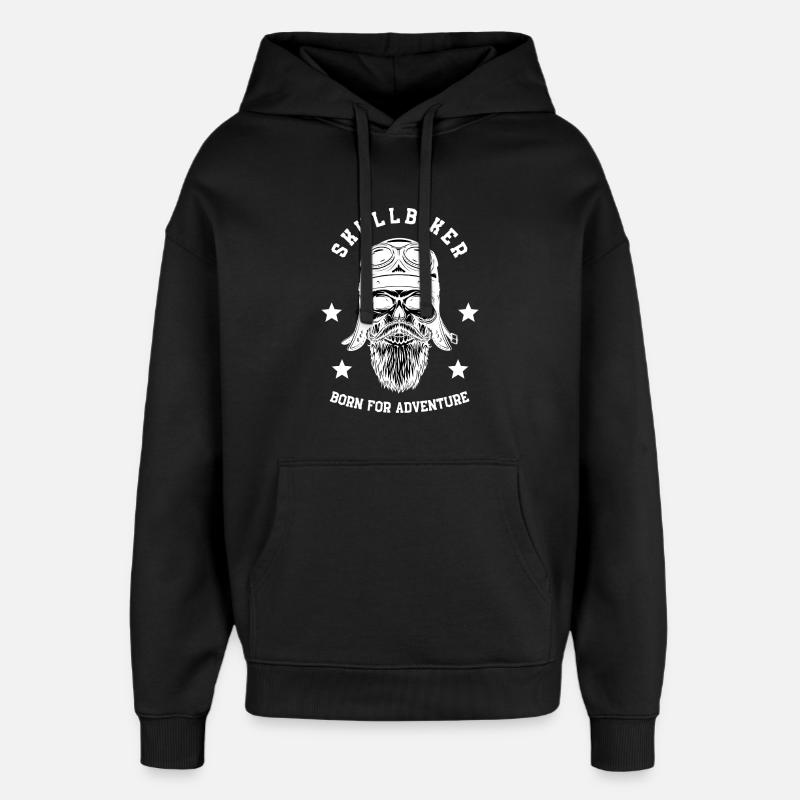 Skullbiker - Sweat à capuche unisexe Stanley/Stella Oversized - noir