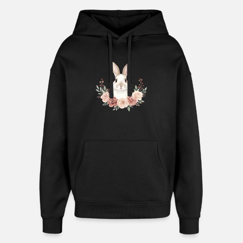 Lapin - Sweat à capuche unisexe Stanley/Stella Oversized - noir
