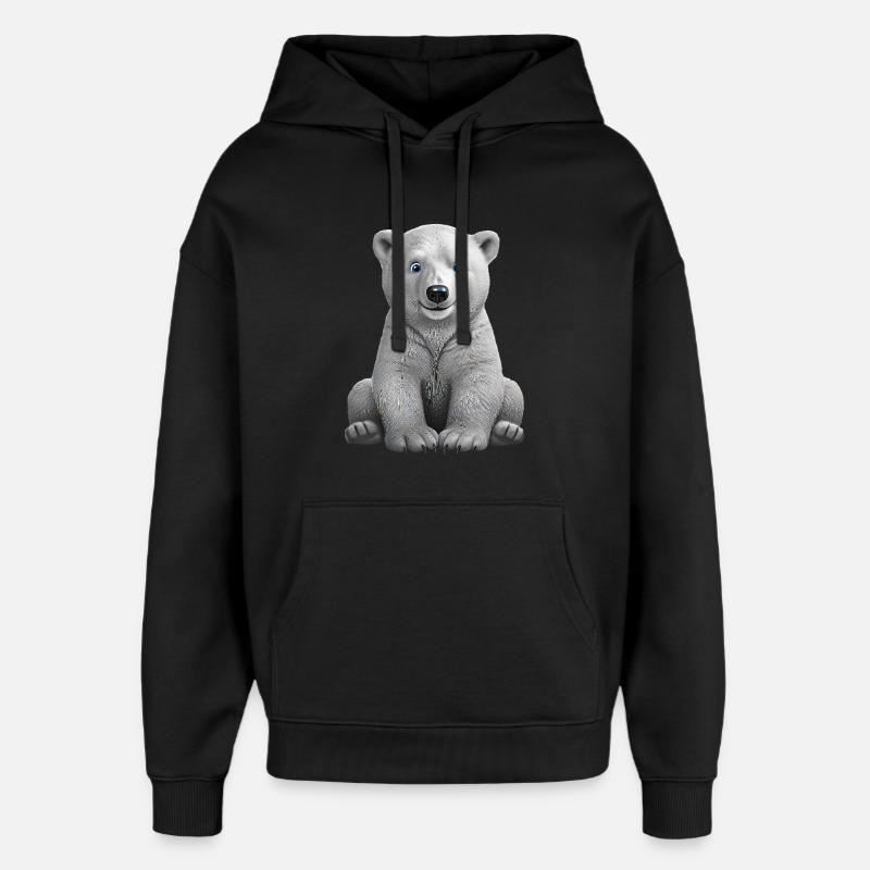 Eisbaer - Oversized Unisex Hoodie von Stanley/Stella - Schwarz