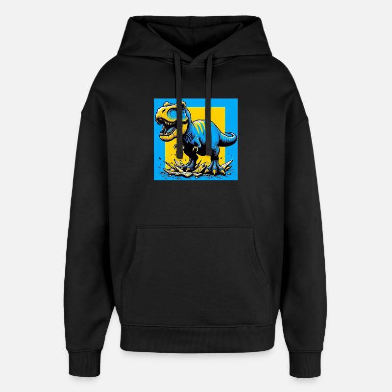 dinosaure - Sweat à capuche unisexe Stanley/Stella Oversized - noir