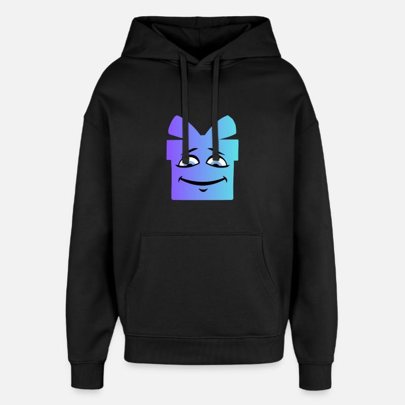 Gradient Smiling Gift Box - Oversized Unisex Hoodie by Stanley/Stella - black