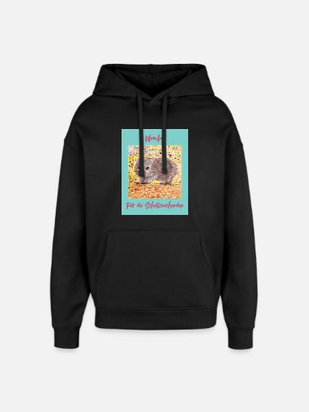 Wombat Shelter Seeker Illustration - Oversized Unisex Hoodie by Stanley/Stella - black