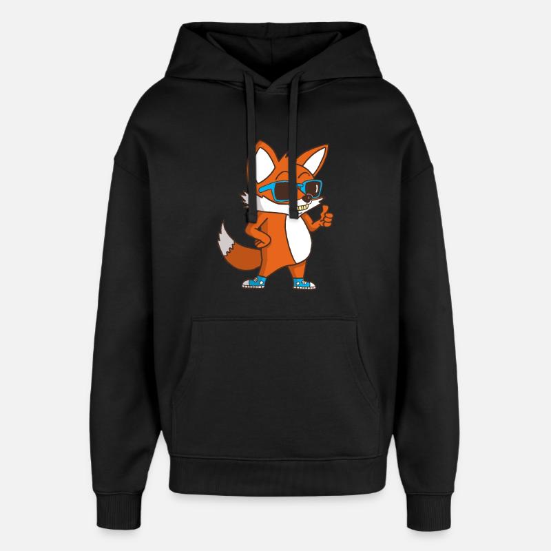 Renard cool - Sweat à capuche unisexe Stanley/Stella Oversized - noir