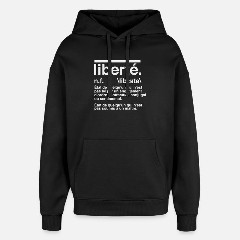 Freedom Definition Dictionary Style - Oversized Unisex Hoodie by Stanley/Stella - black