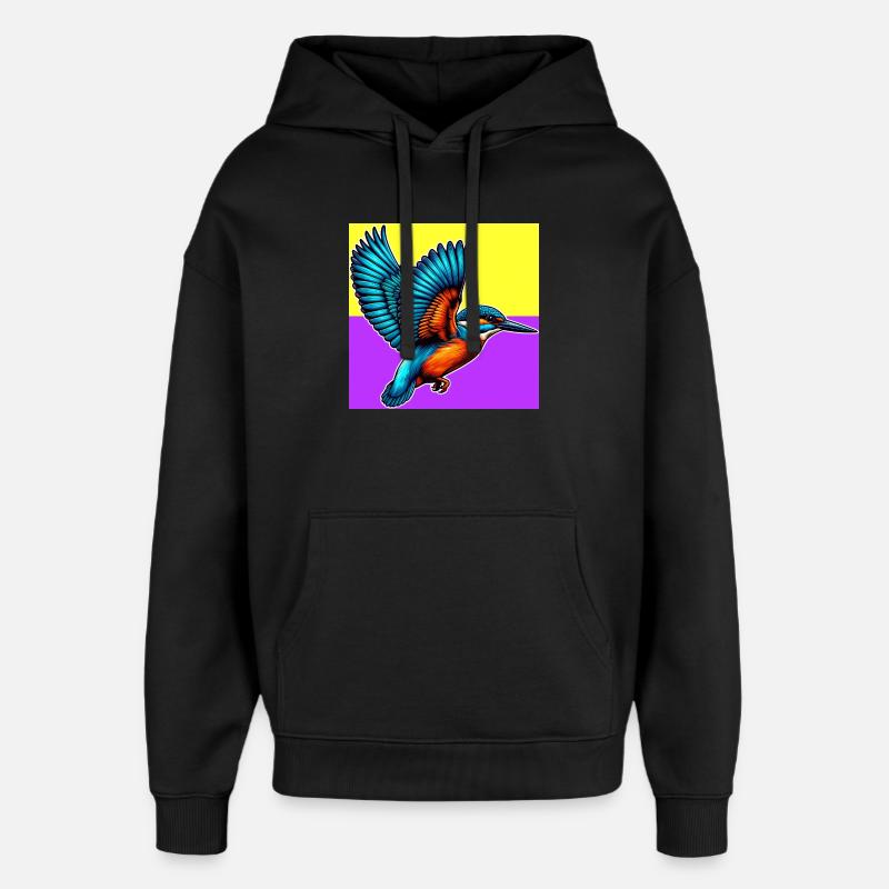 martin-pêcheur - Sweat à capuche unisexe Stanley/Stella Oversized - noir