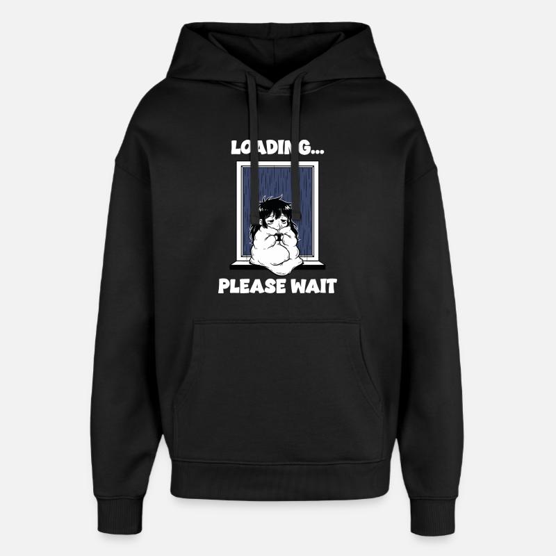 Rain Loading Please Wait Manga Mood - Oversized Unisex Hoodie by Stanley/Stella - black