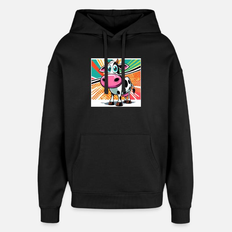 vache - Sweat à capuche unisexe Stanley/Stella Oversized - noir