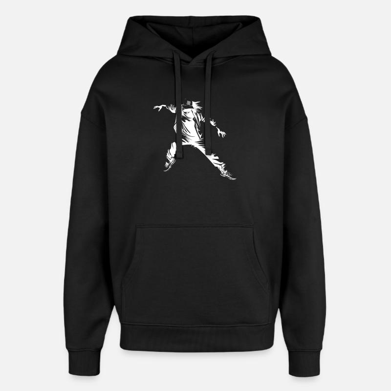Breakdance Sketch - Oversized Unisex Hoodie by Stanley/Stella - black