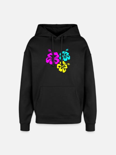 Hibiskus Hibiskusblüte hibiscus - Oversized Unisex Hoodie by Stanley/Stella - black