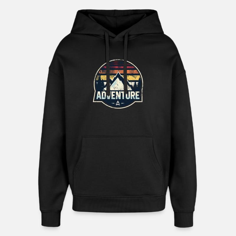 Adventure Mountain Patch - Oversized Unisex Hoodie von Stanley/Stella - Schwarz
