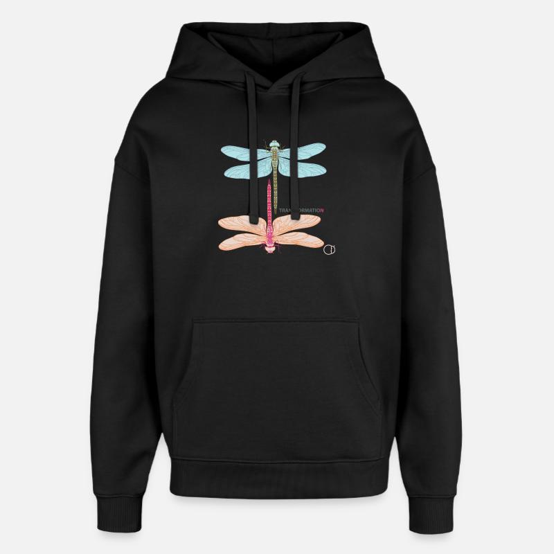 Libellules et transformation par CD - Sweat à capuche unisexe Stanley/Stella Oversized - noir