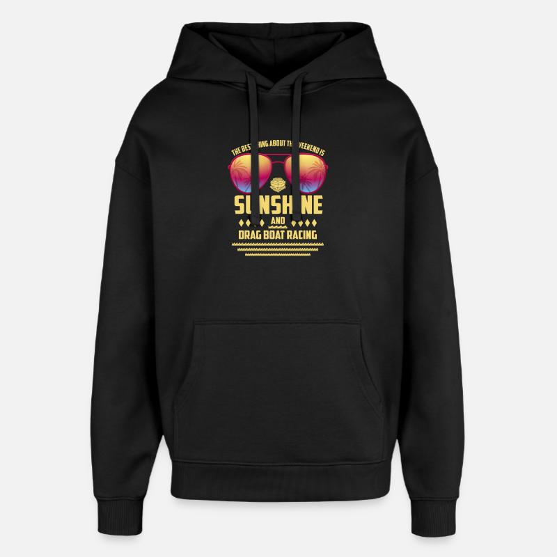 Soleil et navigation de plaisance - Sweat à capuche unisexe Stanley/Stella Oversized - noir