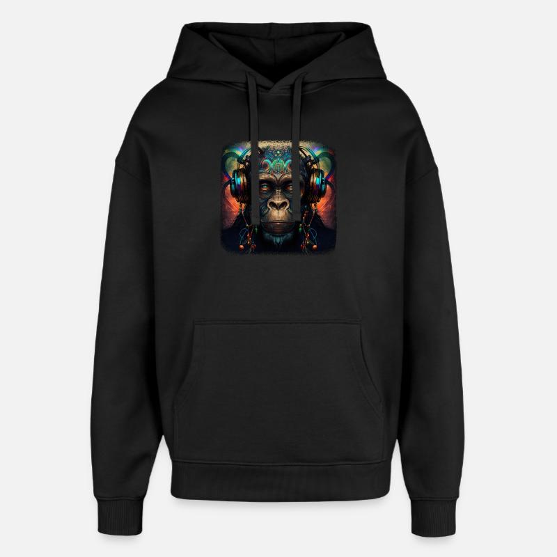 DJ cosmique - Sweat à capuche unisexe Stanley/Stella Oversized - noir