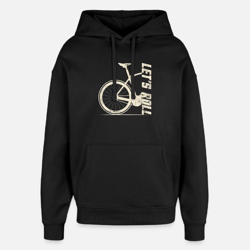 Silhouette rétro de vélo - Sweat à capuche unisexe Stanley/Stella Oversized - noir