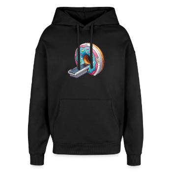 Manip Radio-Scanner MRT-Radiologie Donut der Wahrheit - Oversized Unisex Hoodie von Stanley/Stella - Schwarz - Vorne - AI Model Female 172 light (172cm) & AI Model Male 185 light (185cm)
