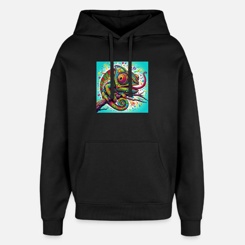 Caméléon - Sweat à capuche unisexe Stanley/Stella Oversized - noir