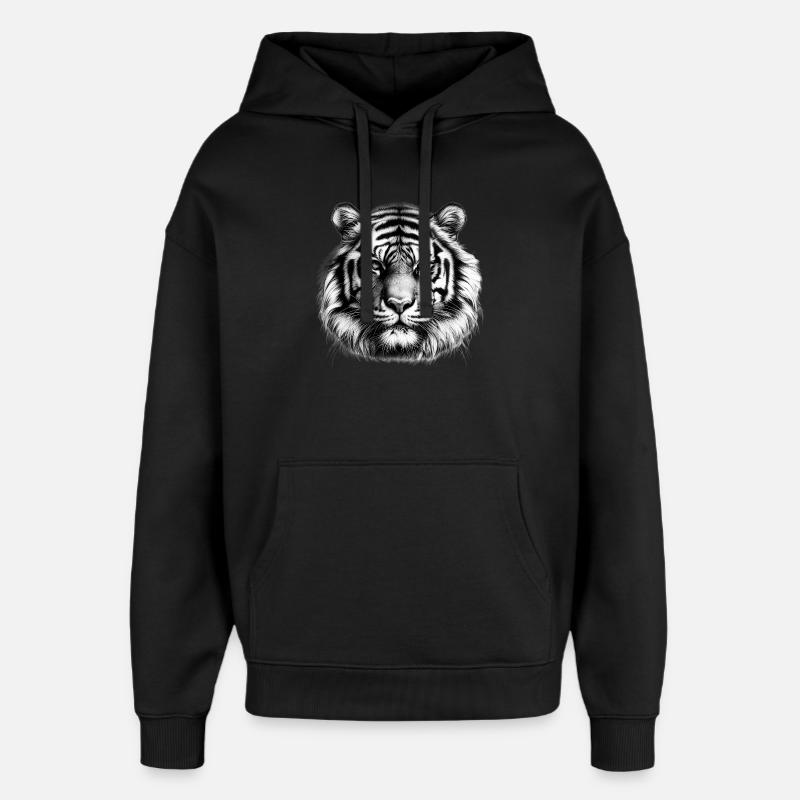 Tigre - Sweat à capuche unisexe Stanley/Stella Oversized - noir