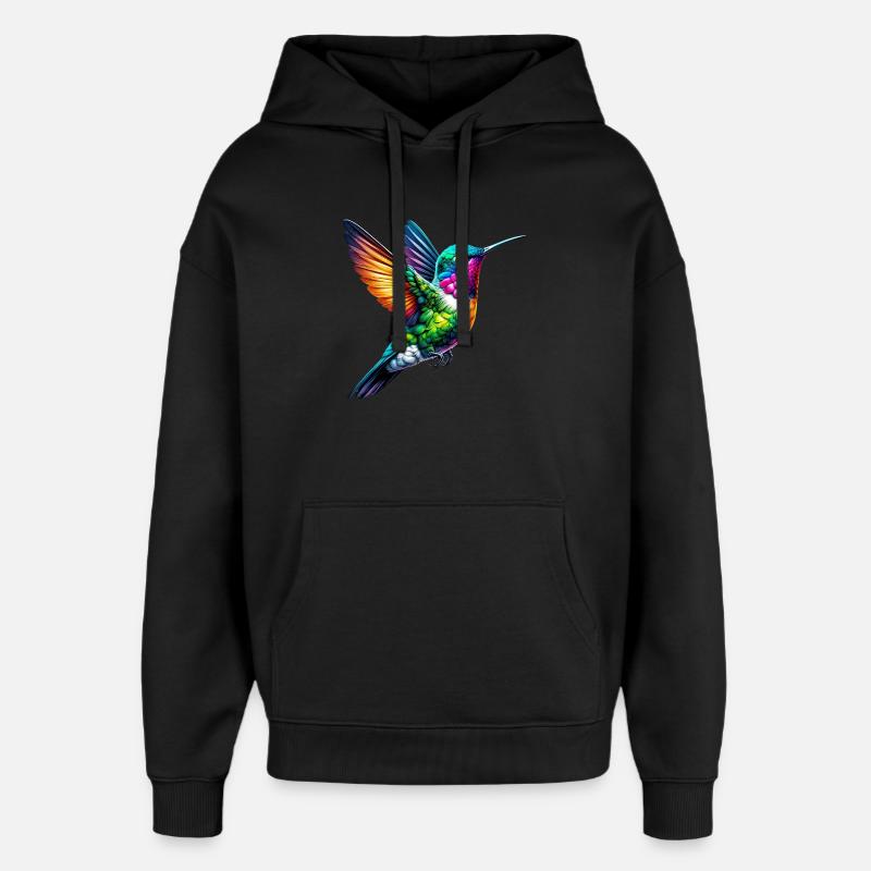 Kolibri - Oversized Unisex Hoodie von Stanley/Stella - Schwarz