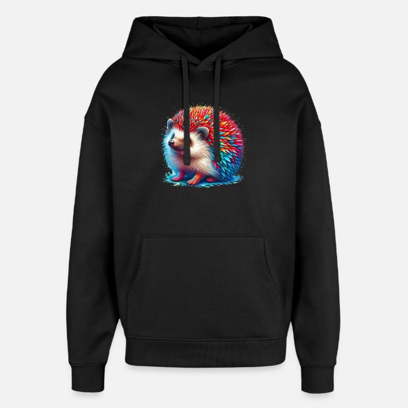 Hérisson - Sweat à capuche unisexe Stanley/Stella Oversized - noir