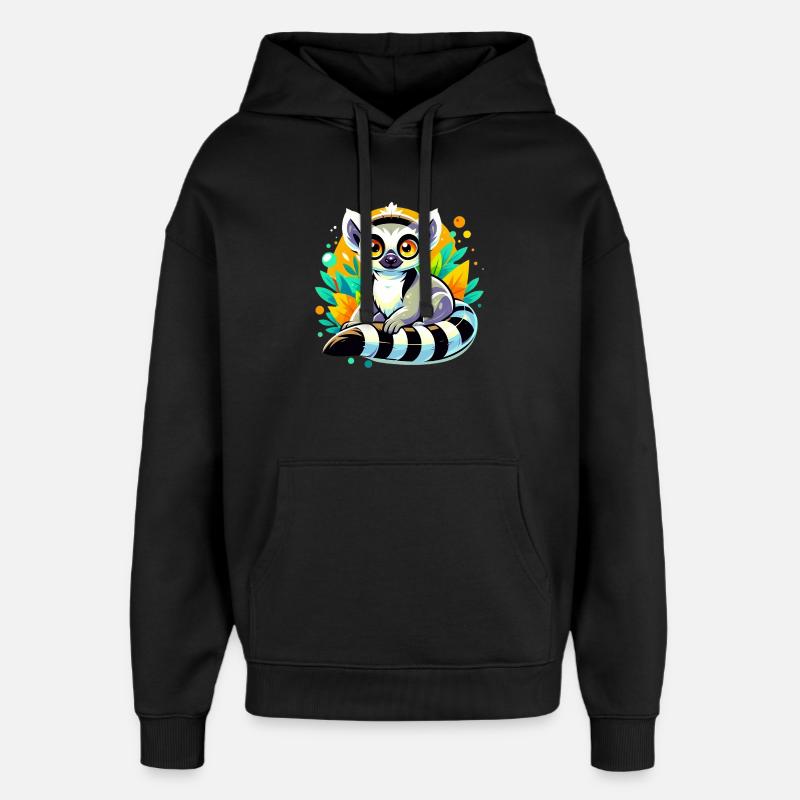 Lémurien - Sweat à capuche unisexe Stanley/Stella Oversized - noir