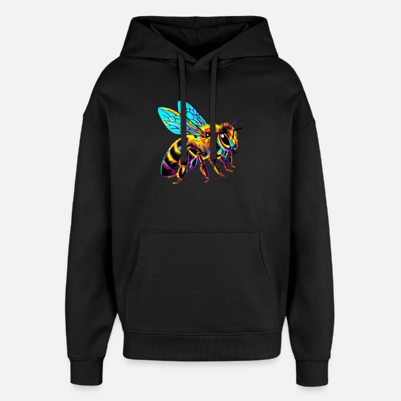 Abeille - Sweat à capuche unisexe Stanley/Stella Oversized - noir