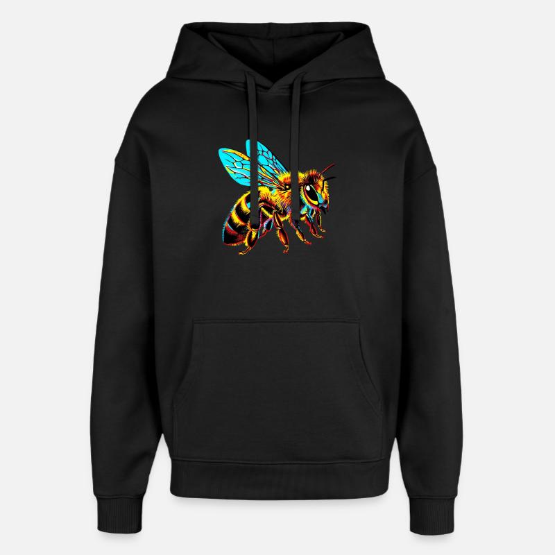 Abeille - Sweat à capuche unisexe Stanley/Stella Oversized - noir