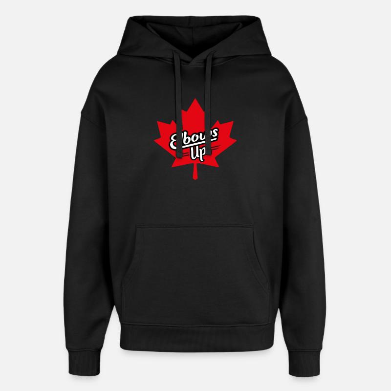 Elbows Up Maple Leaf Design - Oversized Unisex Hoodie von Stanley/Stella - Schwarz