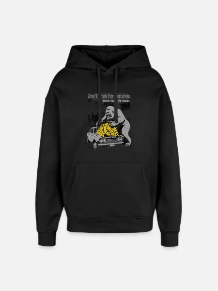 Bananen-Affe-Auto-Karikatur-Design - Oversized Unisex Hoodie von Stanley/Stella - Schwarz
