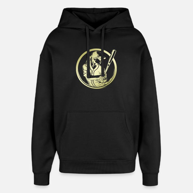 Baseball Silhouette - Sweat à capuche unisexe Stanley/Stella Oversized - noir