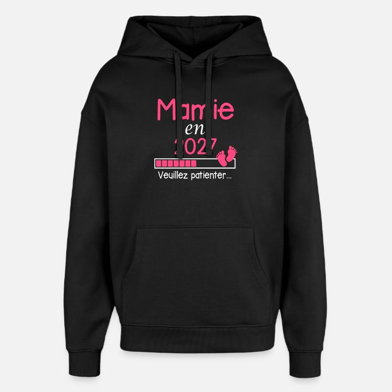 Mamie en 2027 Cadeau Future Grand-mère - Sweat à capuche unisexe Stanley/Stella Oversized - noir