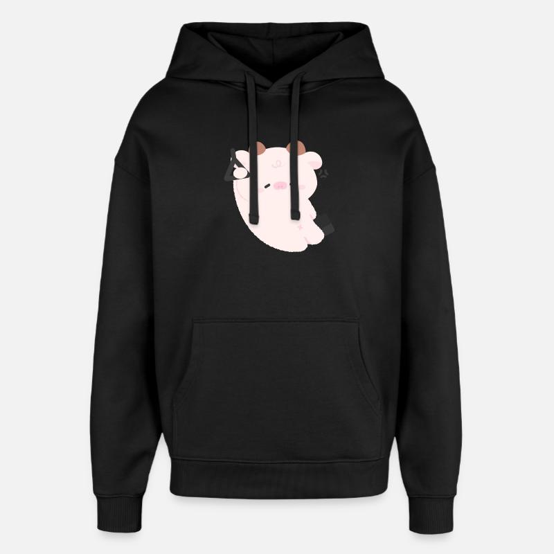 Trajet de la vache fatiguée - Sweat à capuche unisexe Stanley/Stella Oversized - noir