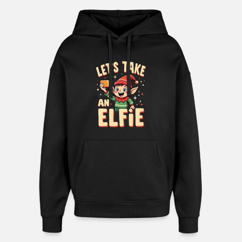 Prenons un elfie - Sweat à capuche unisexe Stanley/Stella Oversized - noir