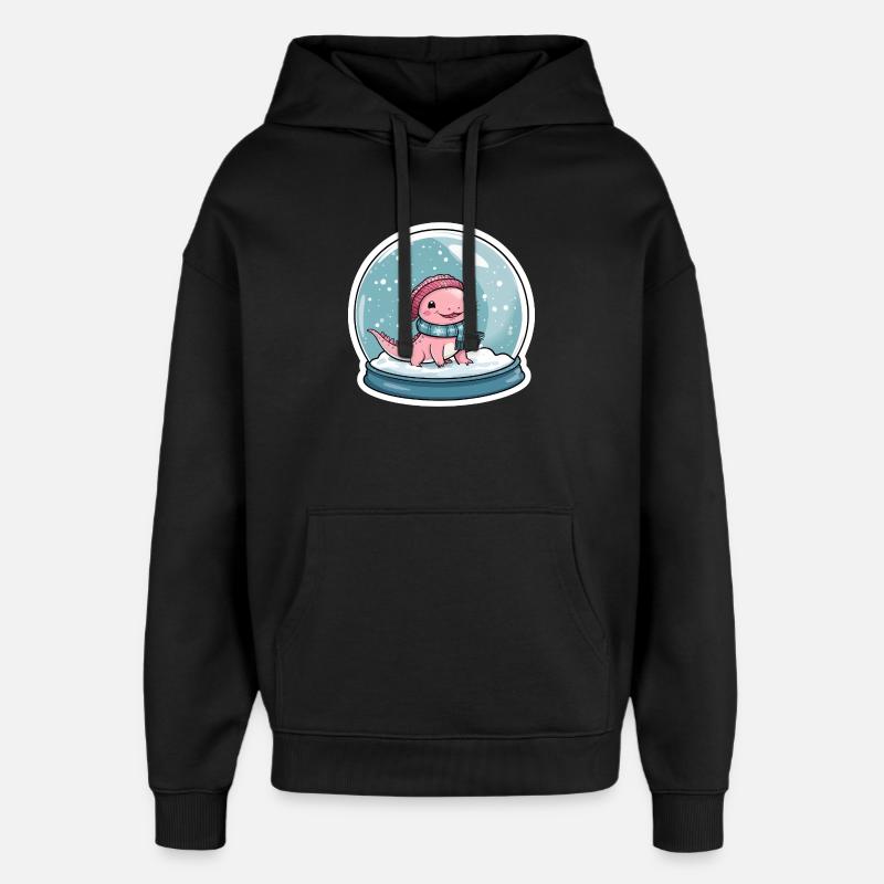 Axolotl dans la boule à neige - Sweat à capuche unisexe Stanley/Stella Oversized - noir