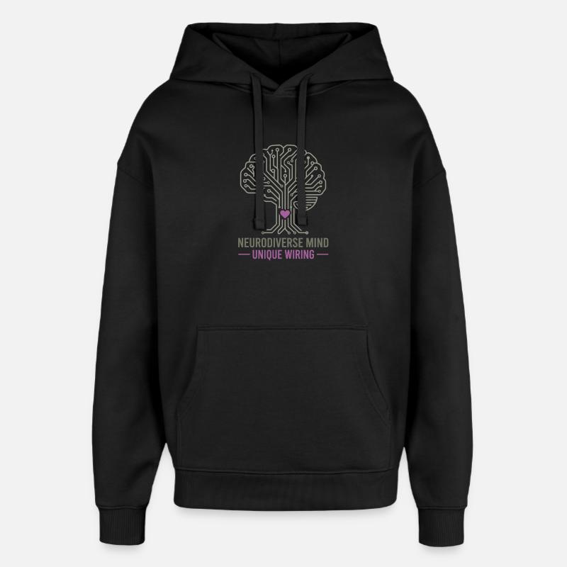 NEURODIVERSER GEIST Einzigartiges Verdrahtungsbewusstsein - Oversized Unisex Hoodie von Stanley/Stella - Schwarz