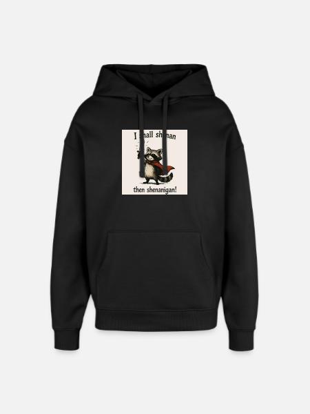 Héros raton laveur Péripée - Sweat à capuche unisexe Stanley/Stella Oversized - noir