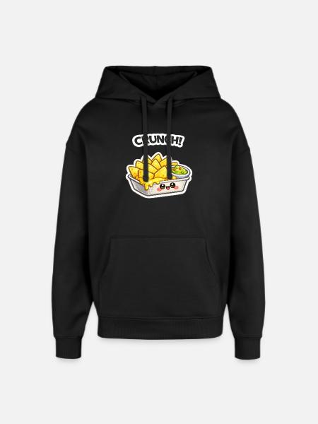 Oste-Nachos Kawaii-tegnefilm - Hættetrøje unisex Stanley/Stella Oversized - sort