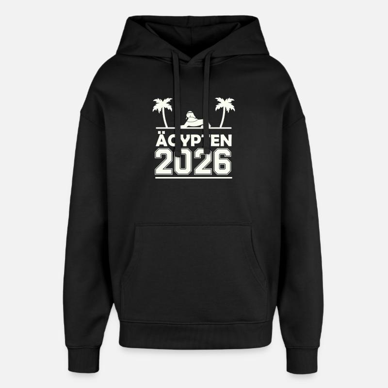 Egypt 2026 Silhouette - Stanley/Stella Oversized Felpa con cappuccio unisex - nero