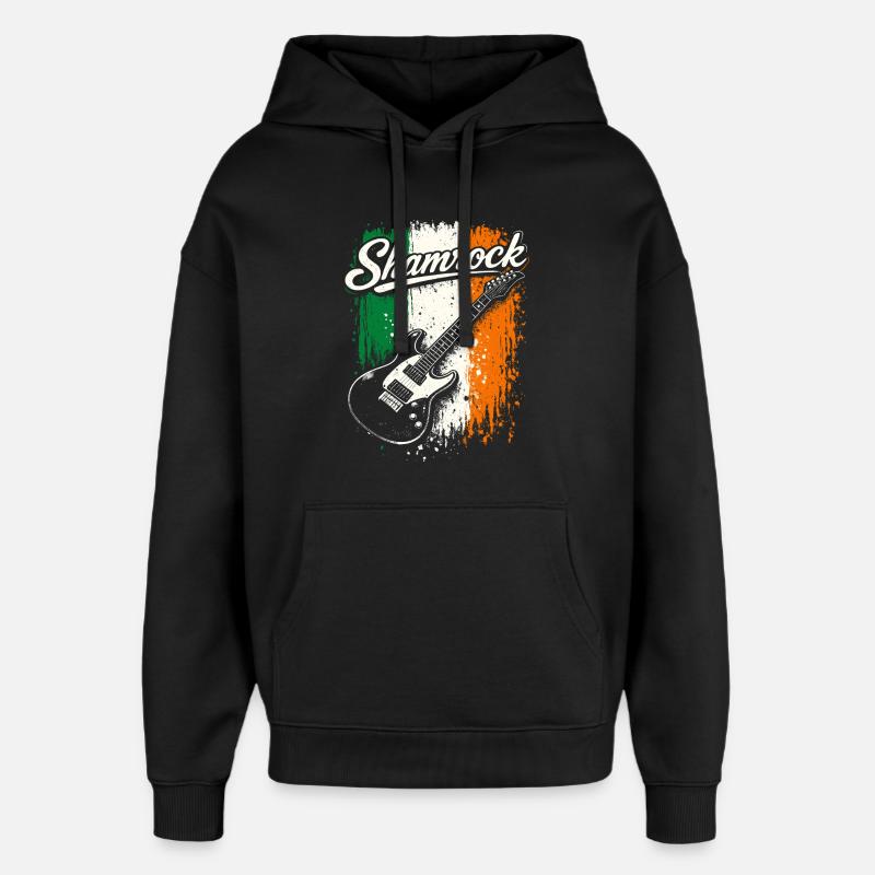 St Patrick E-Gitarre Irish Flag Rock - Oversized Unisex Hoodie von Stanley/Stella - Schwarz