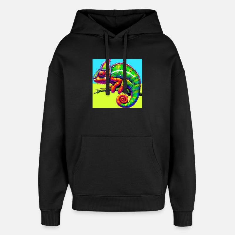 caméléon - Sweat à capuche unisexe Stanley/Stella Oversized - noir