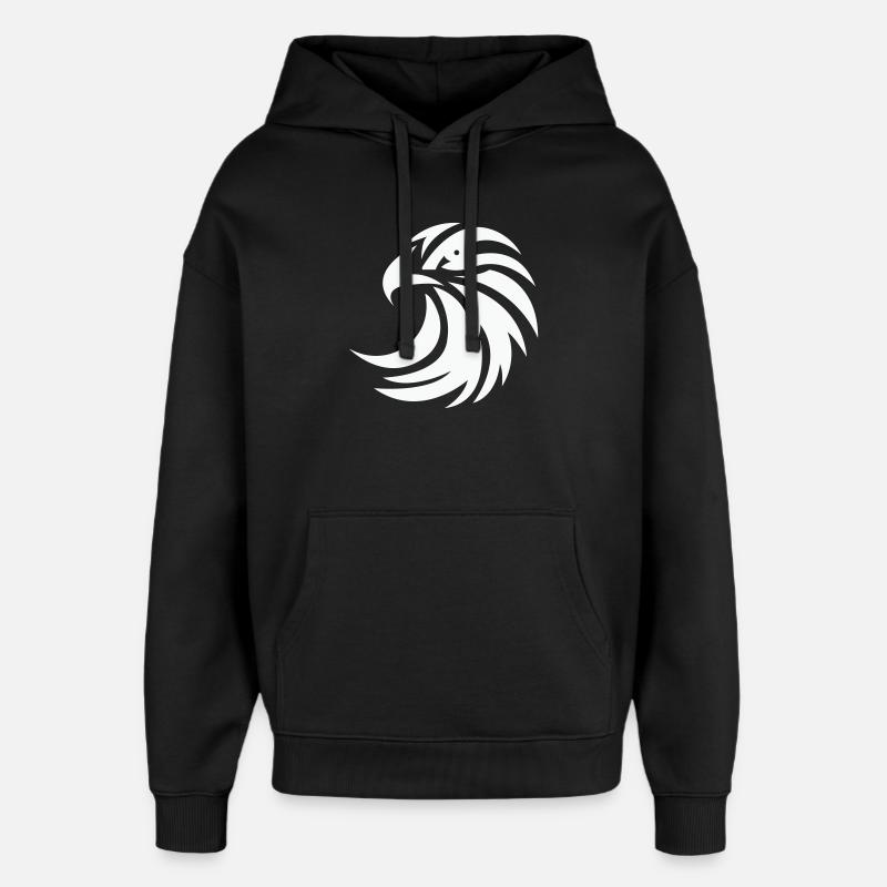 Örn silhuett - Stanley/Stella Oversized Huvtröja Unisex - svart
