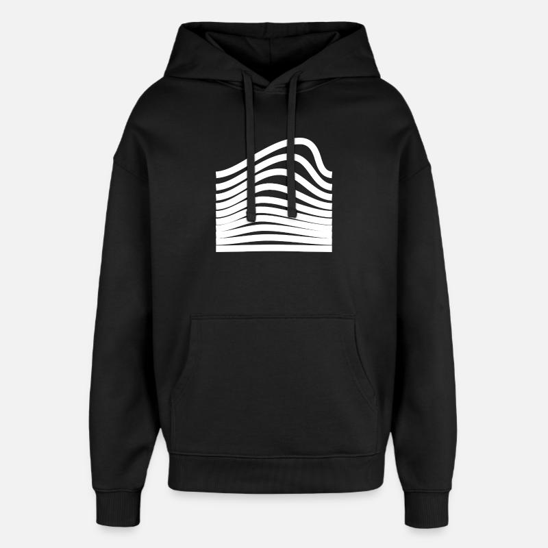 Conception ondulée et audacieuse - Sweat à capuche unisexe Stanley/Stella Oversized - noir