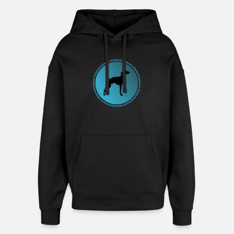 Lévrier italien - Sweat à capuche unisexe Stanley/Stella Oversized - noir