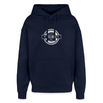 WELDER - Oversized Unisex Hoodie by Stanley/Stella - navy - Front - AI Model Female 172 light (172cm) & AI Model Male 185 light (185cm)